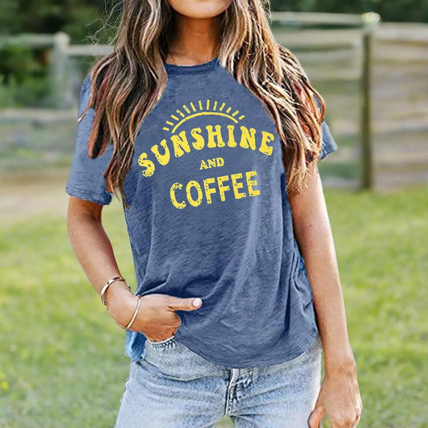 Women's Summer Tops Sunflower T Shirts for Women Cute Graphic Loose Tees Crew Neck Short Sleeve Casual Tops