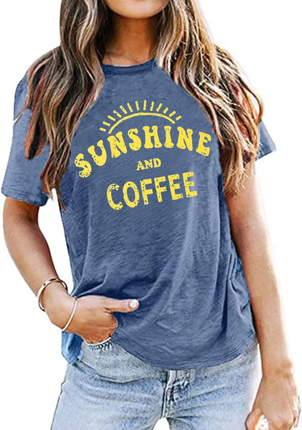 Women's Summer Tops Sunflower T Shirts for Women Cute Graphic Loose Tees Crew Neck Short Sleeve Casual Tops