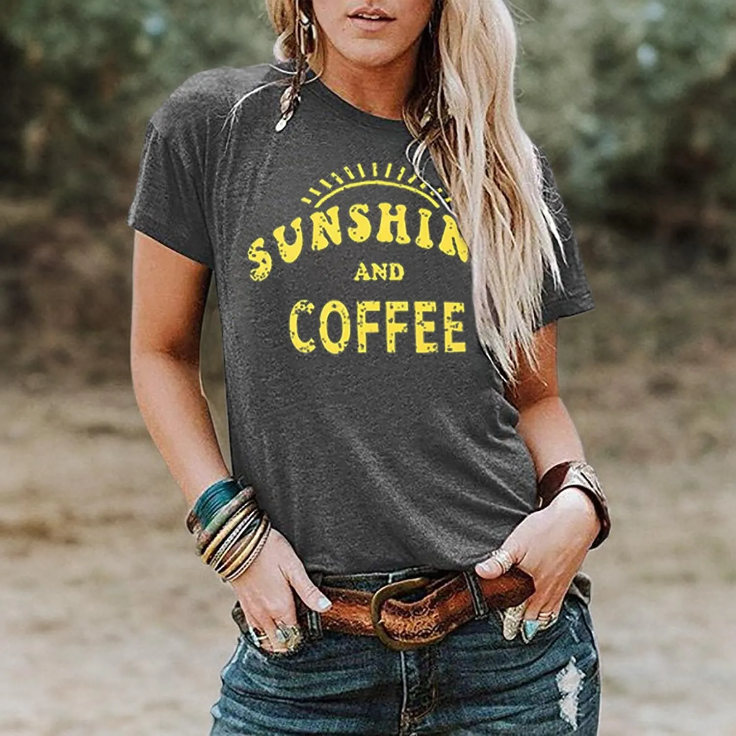 Women's Summer Tops Sunflower T Shirts for Women Cute Graphic Loose Tees Crew Neck Short Sleeve Casual Tops