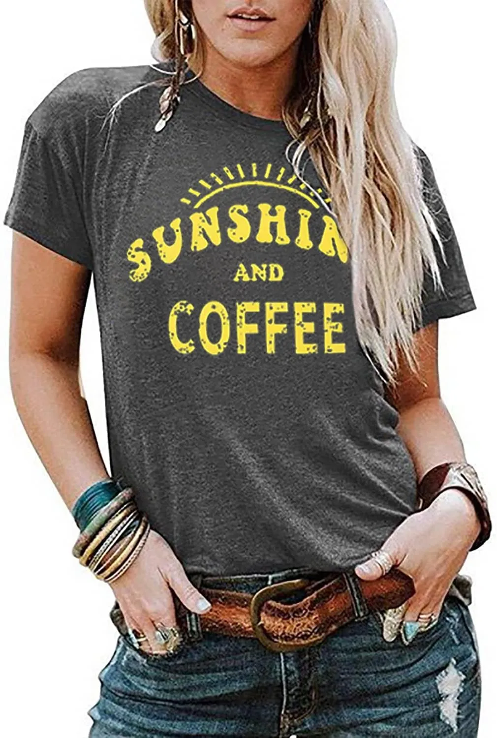 Women's Summer Tops Sunflower T Shirts for Women Cute Graphic Loose Tees Crew Neck Short Sleeve Casual Tops
