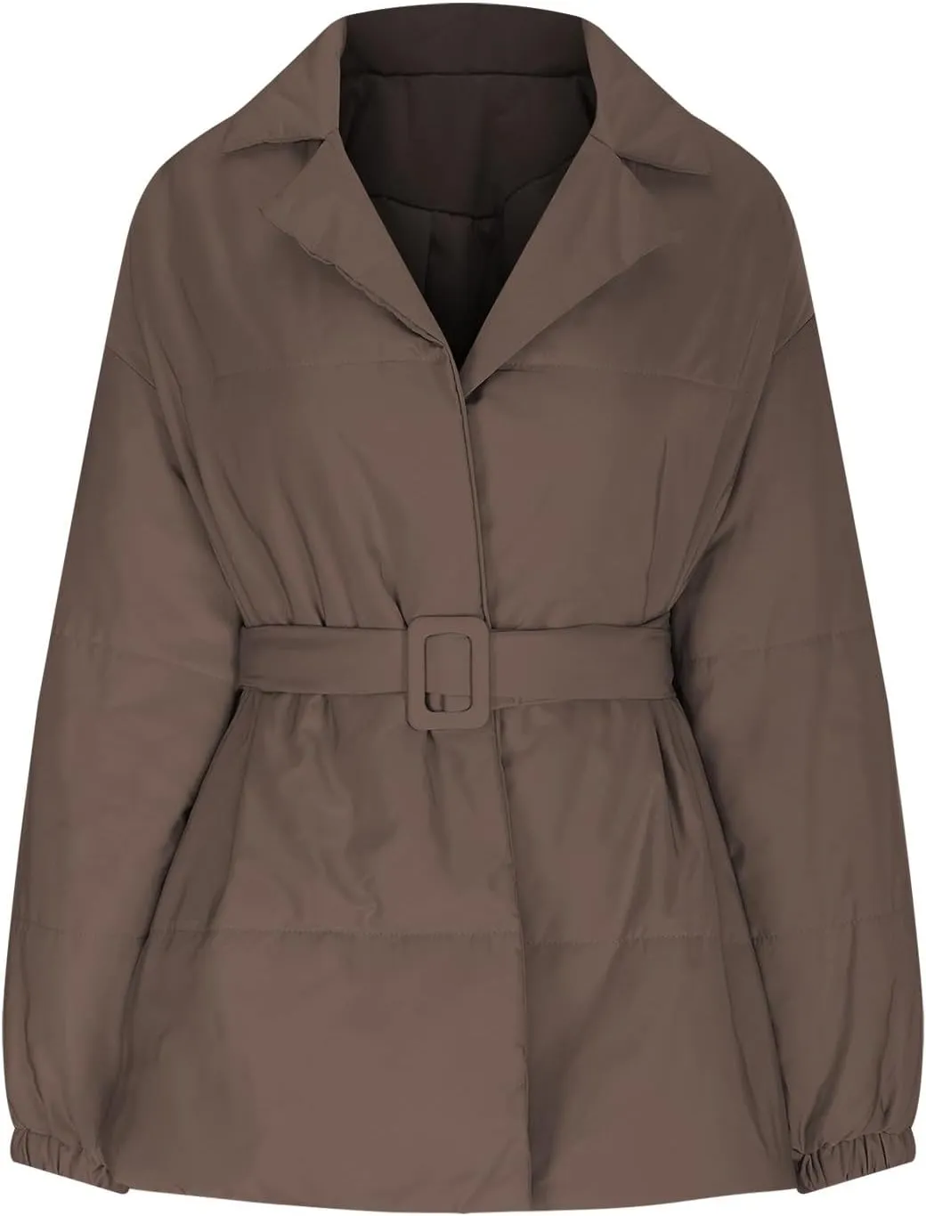 Womens Winter Coats Fashion Belted Puffer Jacket Lightweight Quilted Hooded Long Down Jacket Padded Parka Wrap Coats