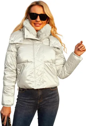 Women's Winter Down Jacket with Removable Sleeves Lightweight Vest Warm Coat with Pockets Outerwear