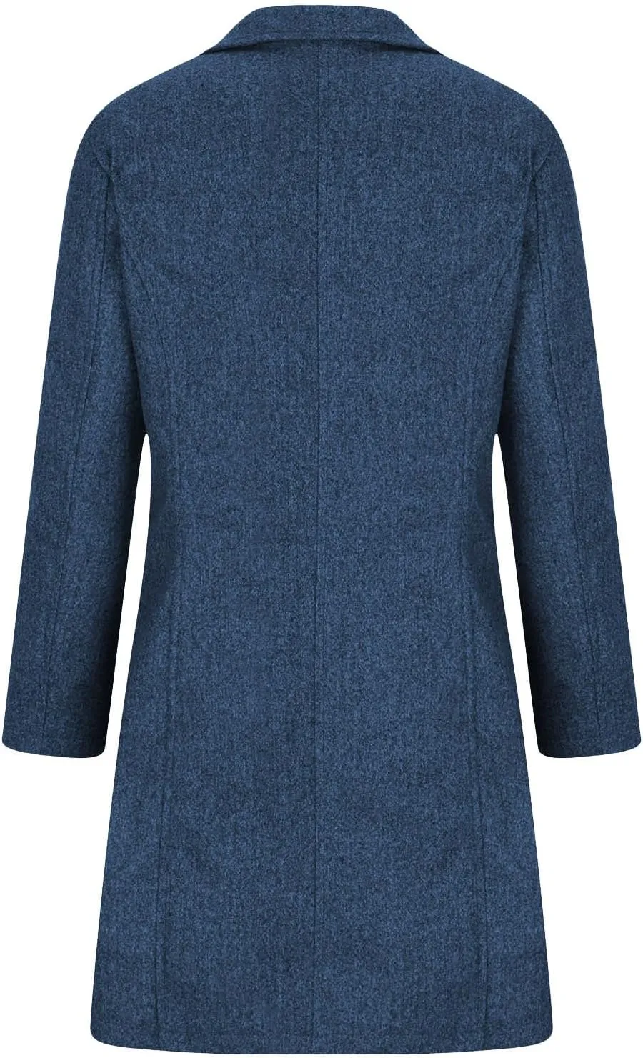 Womens Winter Wool Blend Coat Solid Single Breasted Stand Collar Pea Coat Casual Loose Thicken Warm Trench Coat