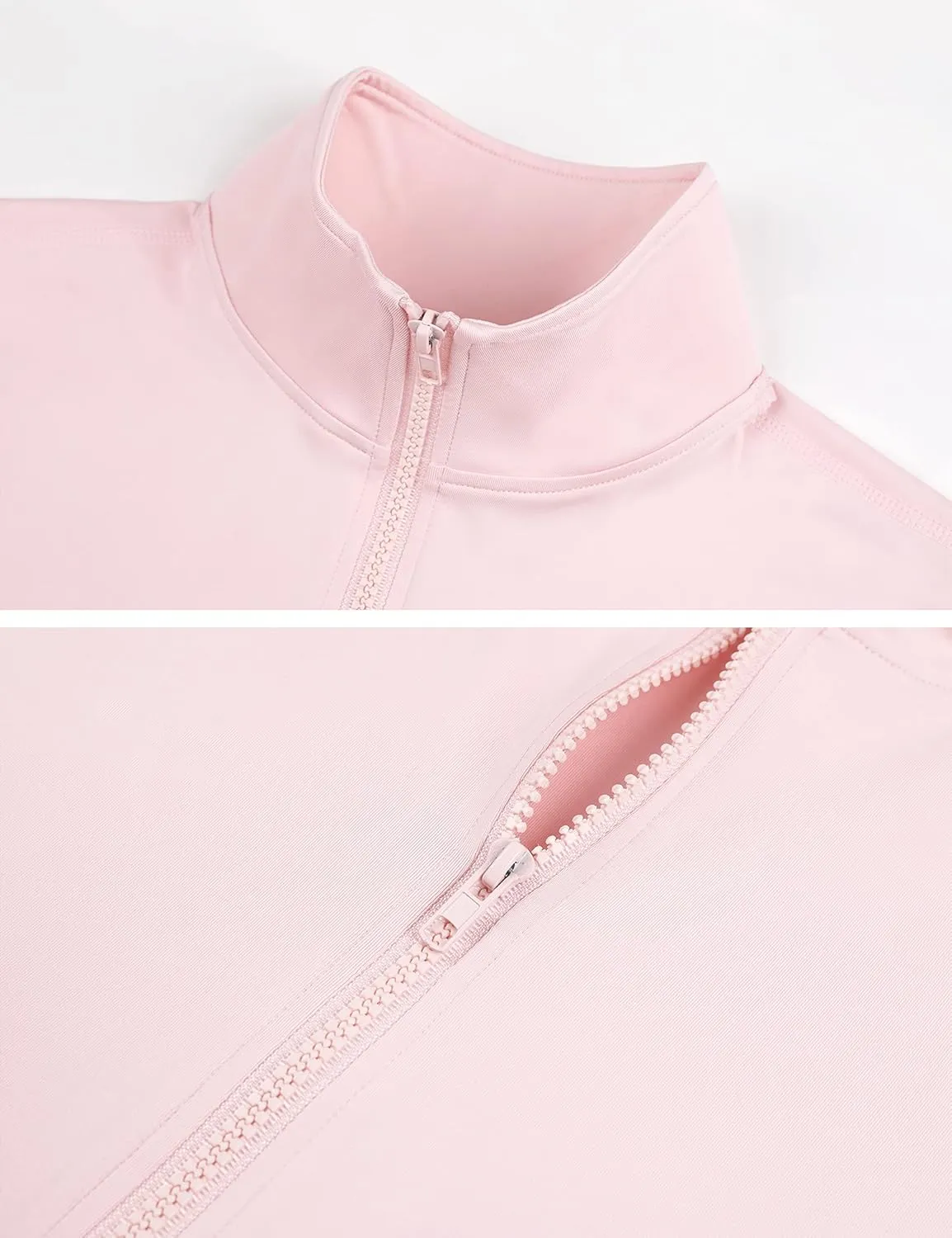 Yeokou Womens Active Zip Up Running Workout Cropped Bbl Athletic Jacket with Thumb Holes