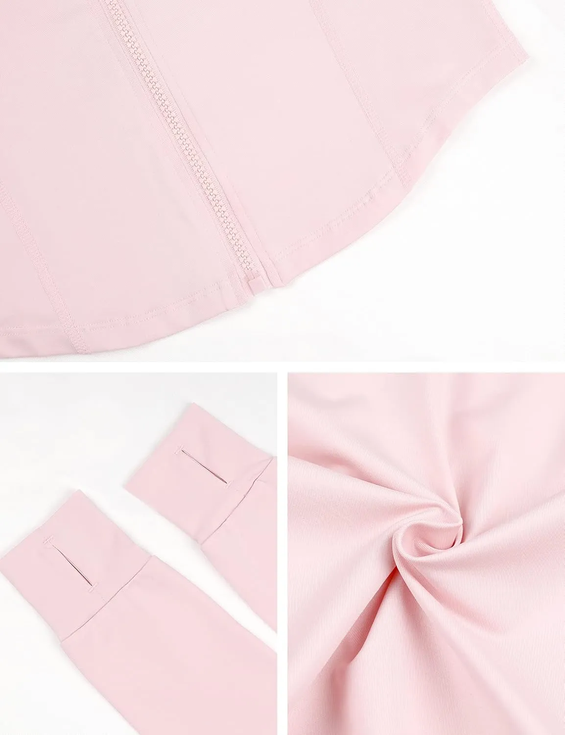 Yeokou Womens Active Zip Up Running Workout Cropped Bbl Athletic Jacket with Thumb Holes