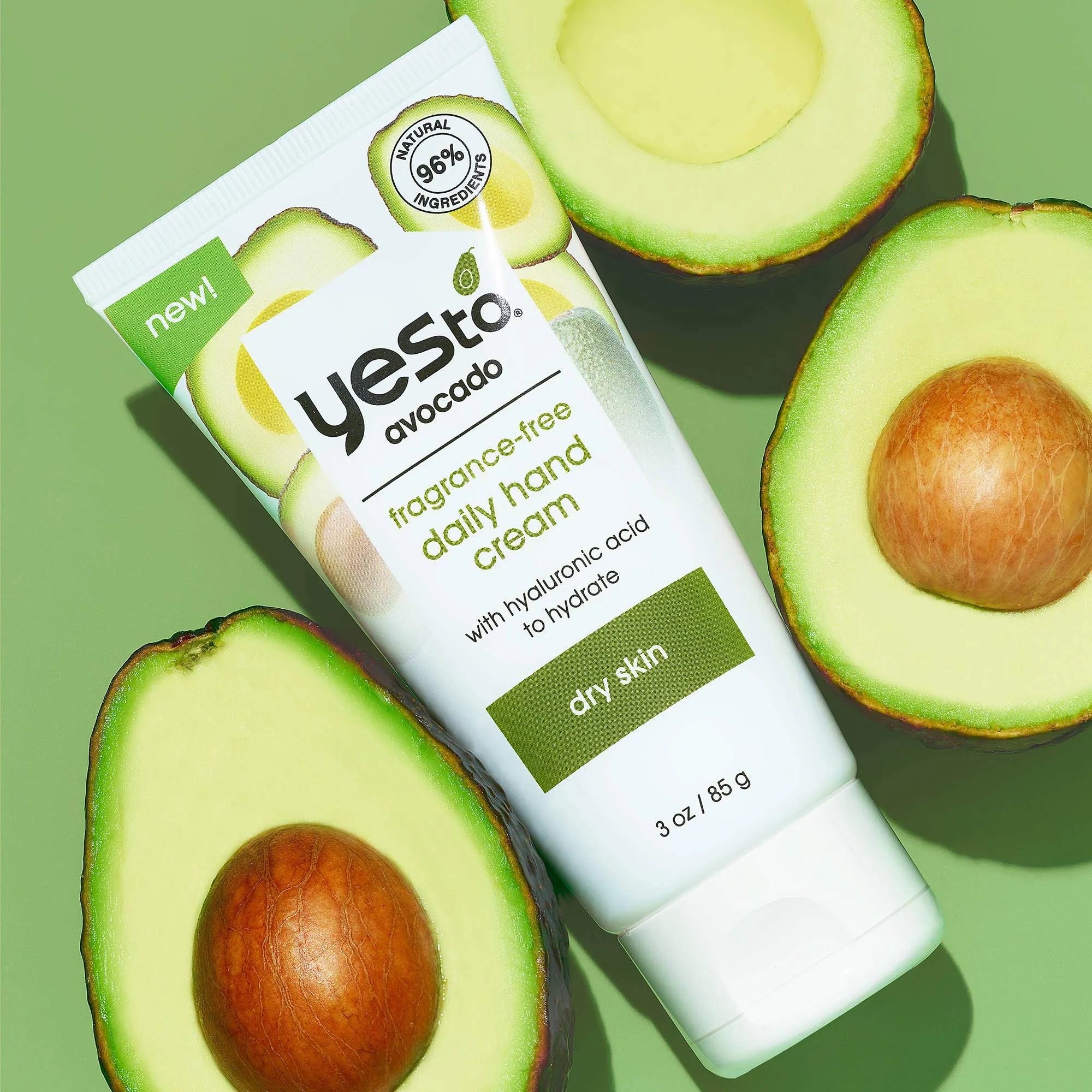 Yes To Daily Hand Cream Variety 2 Pack - 1 Fragrance Free Avocado For Dry Skin and 1 Watermelon For All Skin Types, White