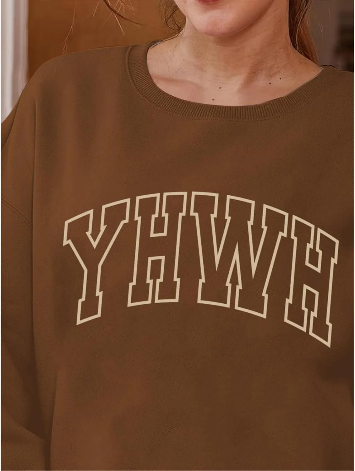 YHWH Christian Oversized Sweatshirt for Women Bible Verse Sweatshirts Jesus Religious Faith Pullover Graphic Tops