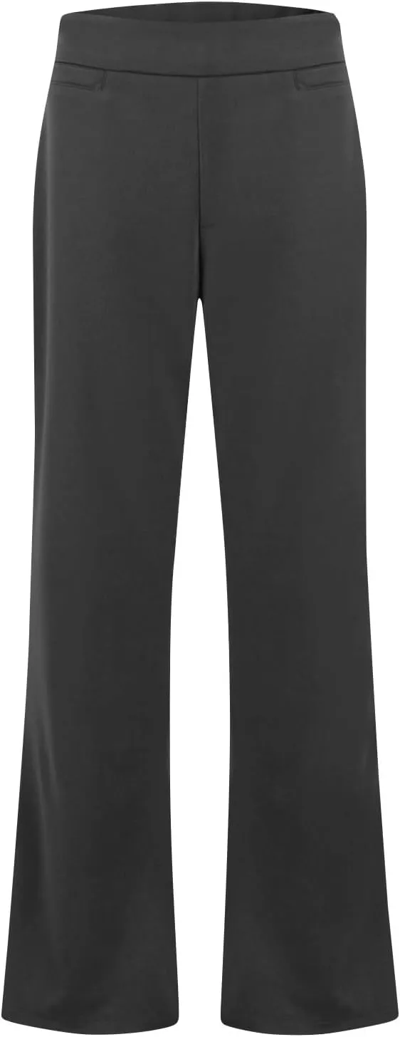 ZEFOTIM Flare Pants for Women Elastic Waist High Waisted Trouser Solid Color Curvy Trousers with Pocket